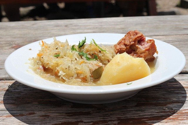 Traditional Polish pierogi and local dishes served in a Krakow milk bar