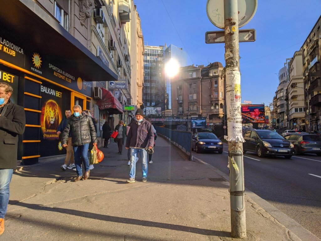 A street view in central Belgrade, Serbia