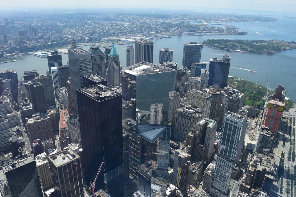 The Manhattan skyline in New York City seen from above